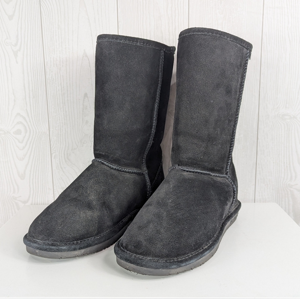 Bearpaw Boots Women's Size 8 Emma Style Black Suede Wool Blend Lining